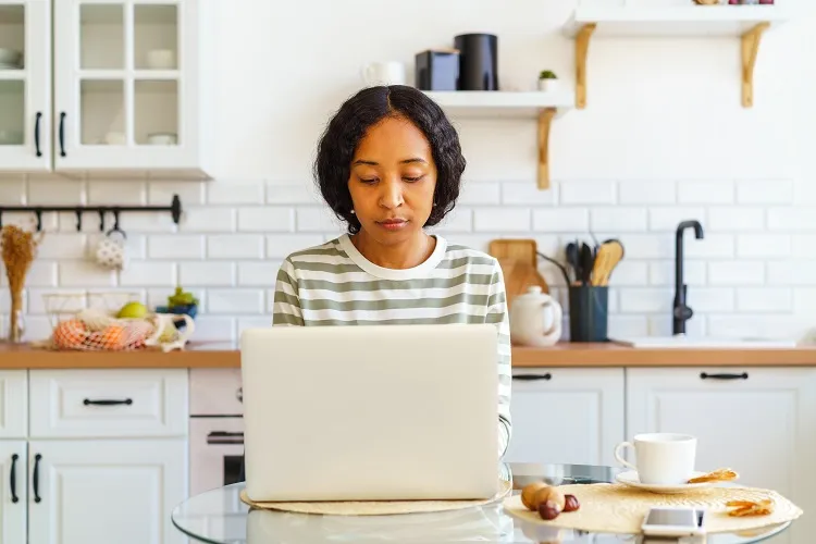 kitchen in a rental airbnb intended for remote workers