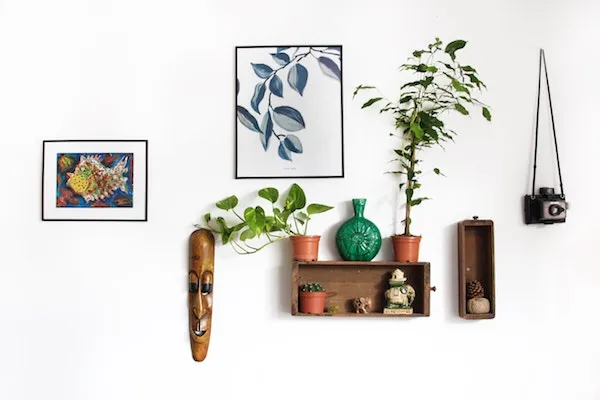 various masks and wall images
